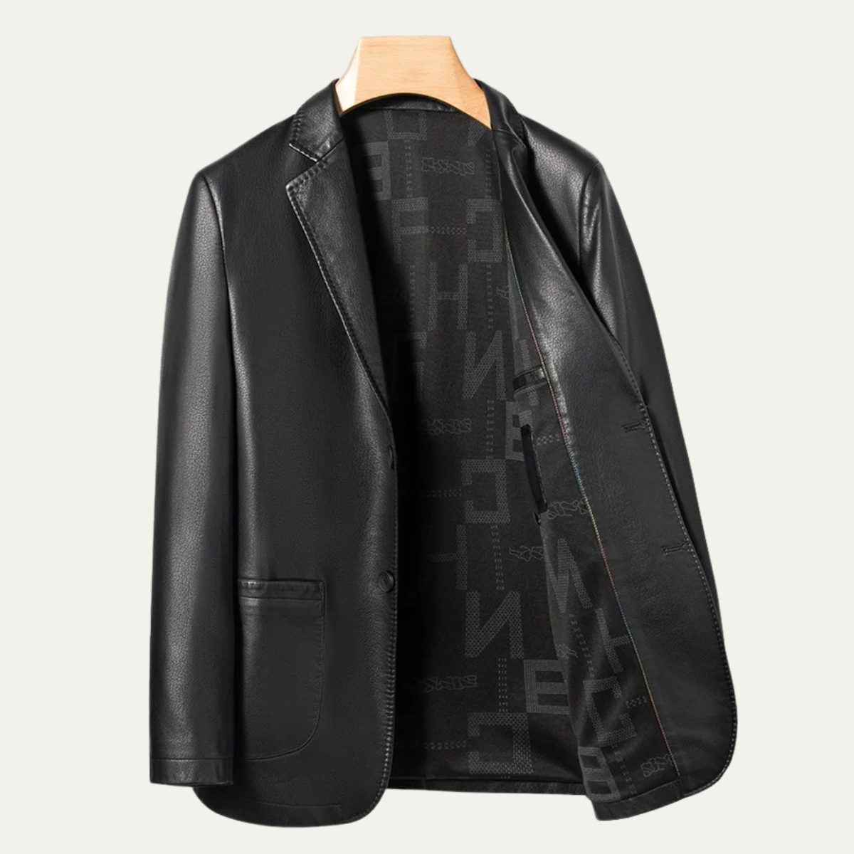 The Posillipo Men’s Smart Faux Winter Leather Blazer Jacket
