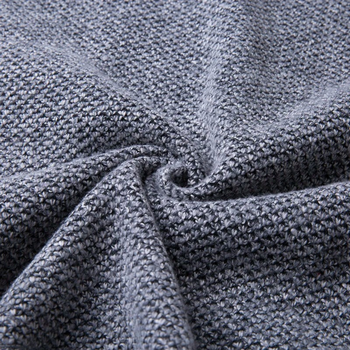 The Highland Men’s Luxury Gray Knit Autumn Winter Sweater – Suede Shoulder Detail