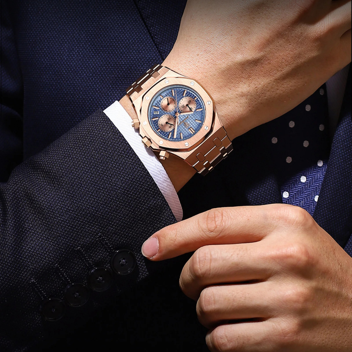 The Crestbrook Men's Waterproof Quartz Chronograph Watch