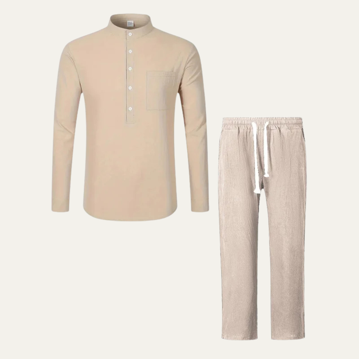 The Hillvale Men’s Lightweight Casual Linen Set – Polo & Pants