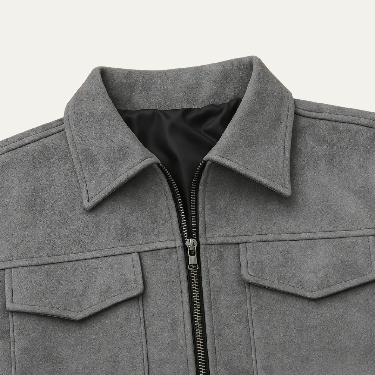 The Monte Carlo Men’s Gray Suede Jacket – Minimalist Luxury Winter Overshirt
