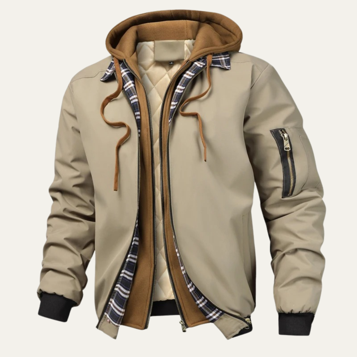 The Courmayeur Men’s Winter Thick Fleece Bomber Hooeded Jacket