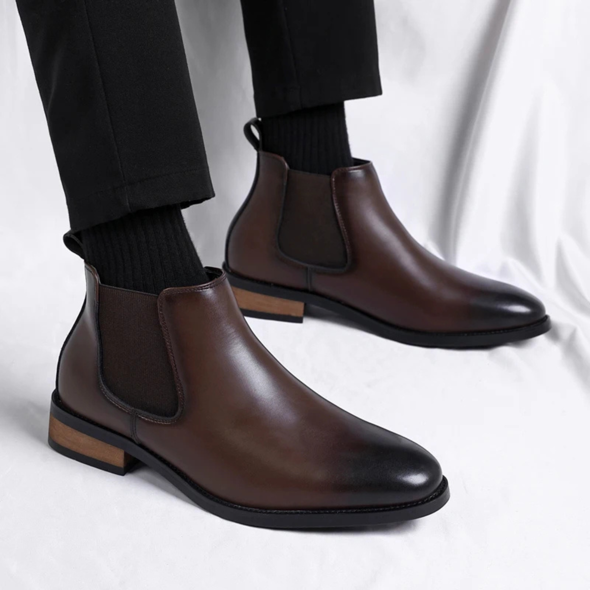 The Treviso Men’s Smart Leather Ankle Chelsea Boots