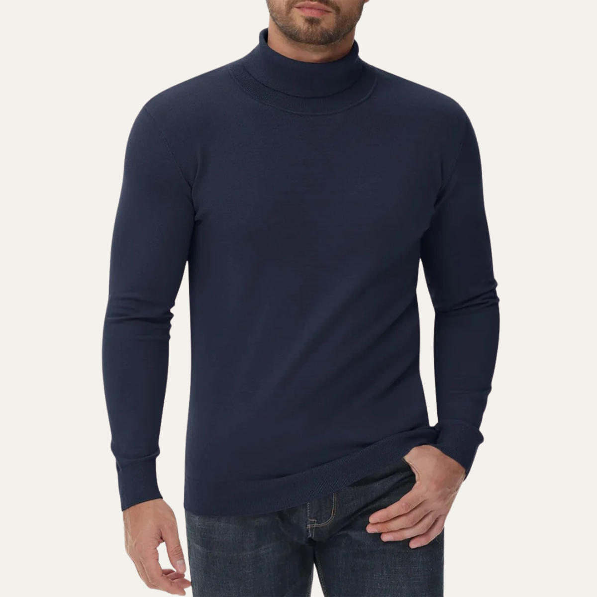 The Brighton Men's Slim Fit Cotton Classic Turtleneck Sweater