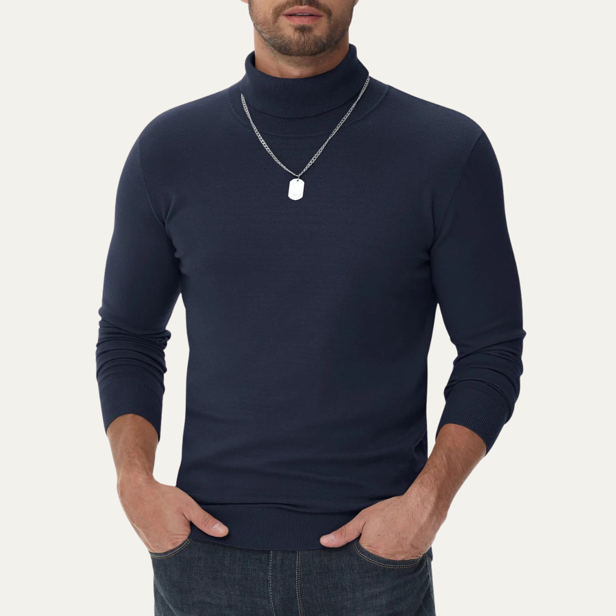 The Brighton Men's Slim Fit Cotton Classic Turtleneck Sweater