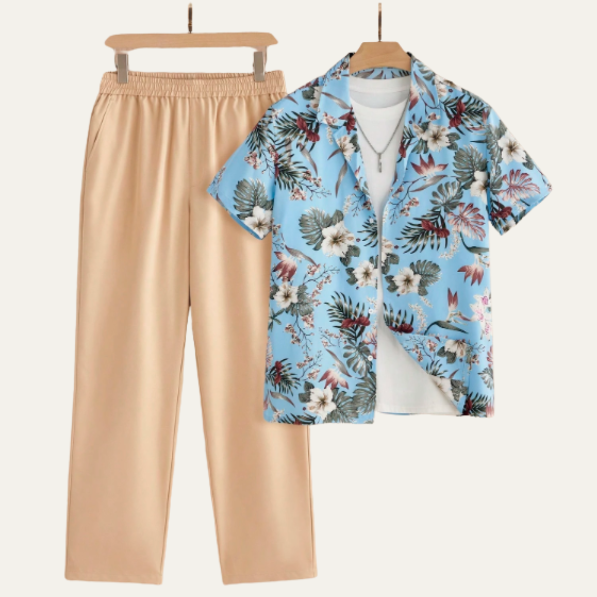 The Timbercrest Park Men’s Textured Button Up Casual Set – Shirt & Pants