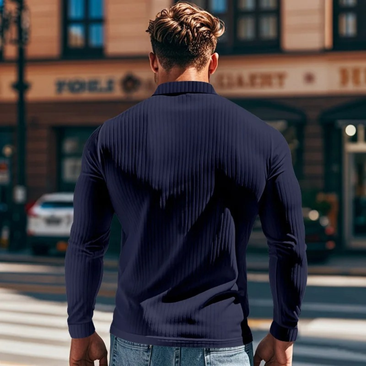 The Sorrento Men’s Ribbed Knitted Polo Shirt