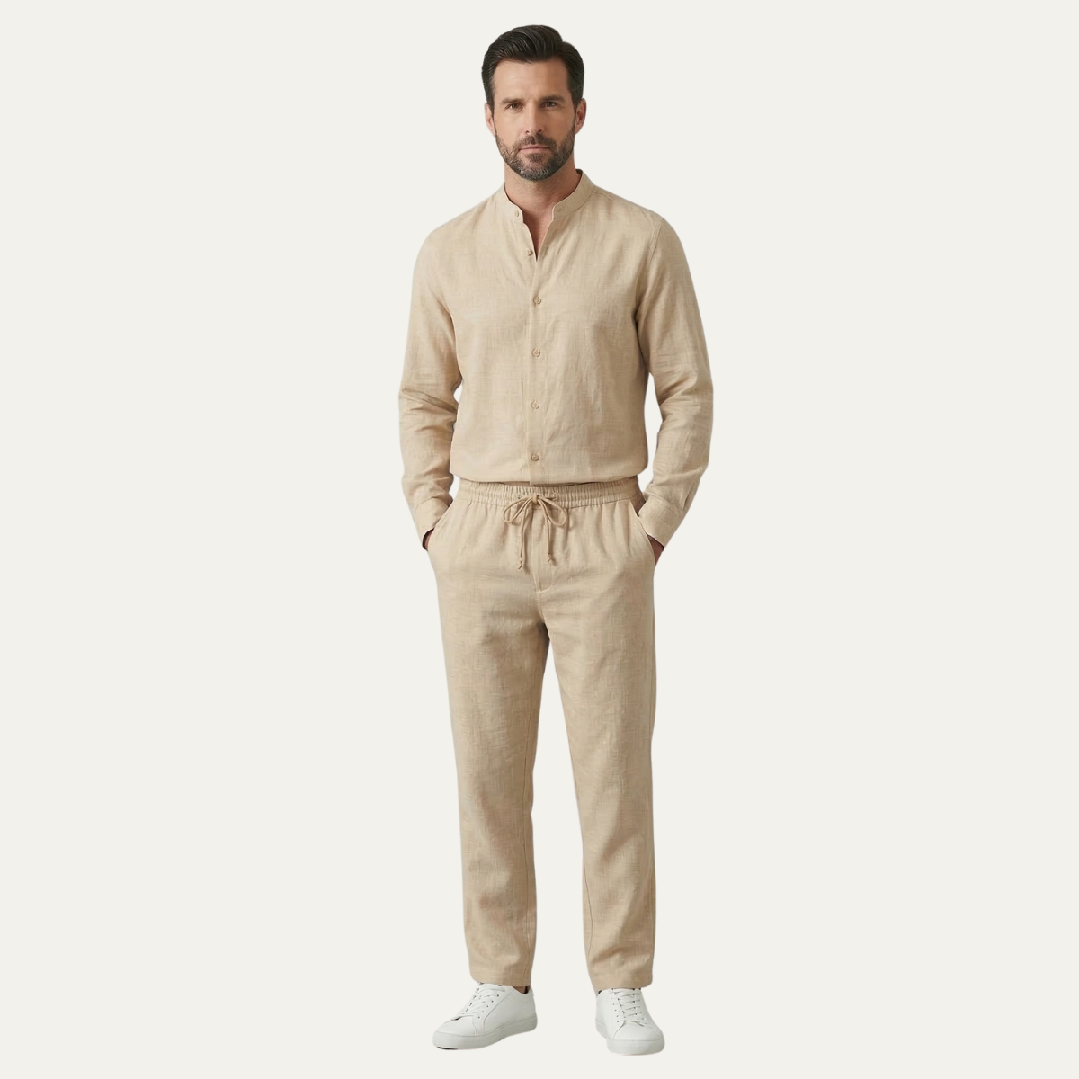 The Willowlake Men’s Casual Cotton Linen Set – Shirt & Pants