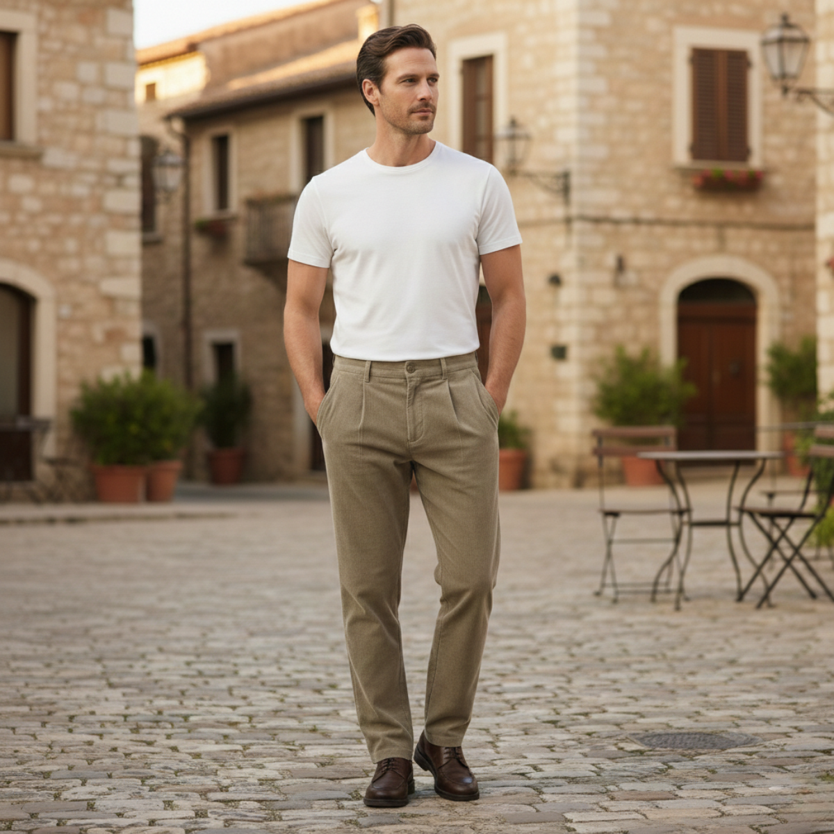 The Crestwood Lane Men’s Elastic Waist Corduroy Casual Pants
