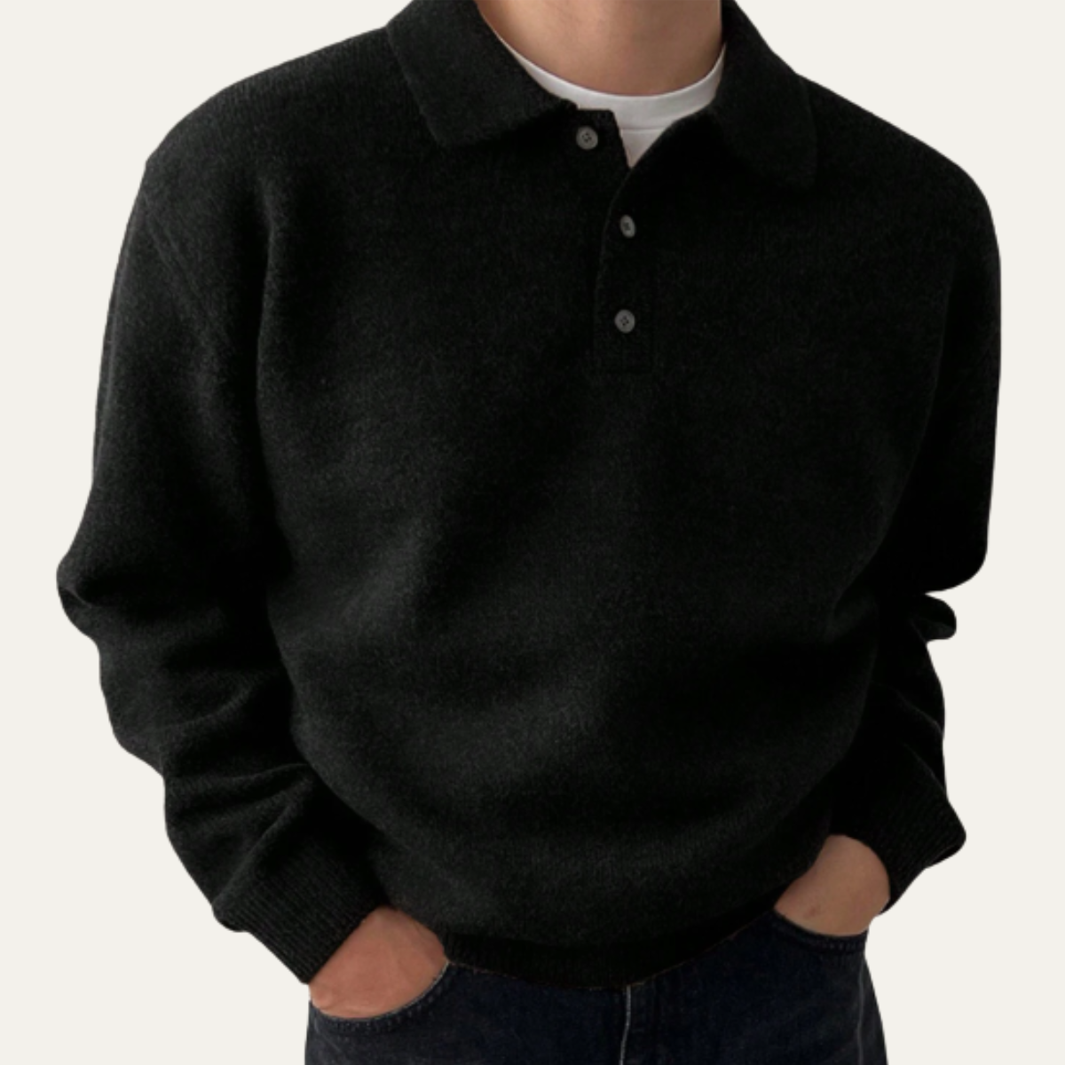 The Cedarfield Men's Trendy Soft Knit Polo Cashmere Sweater