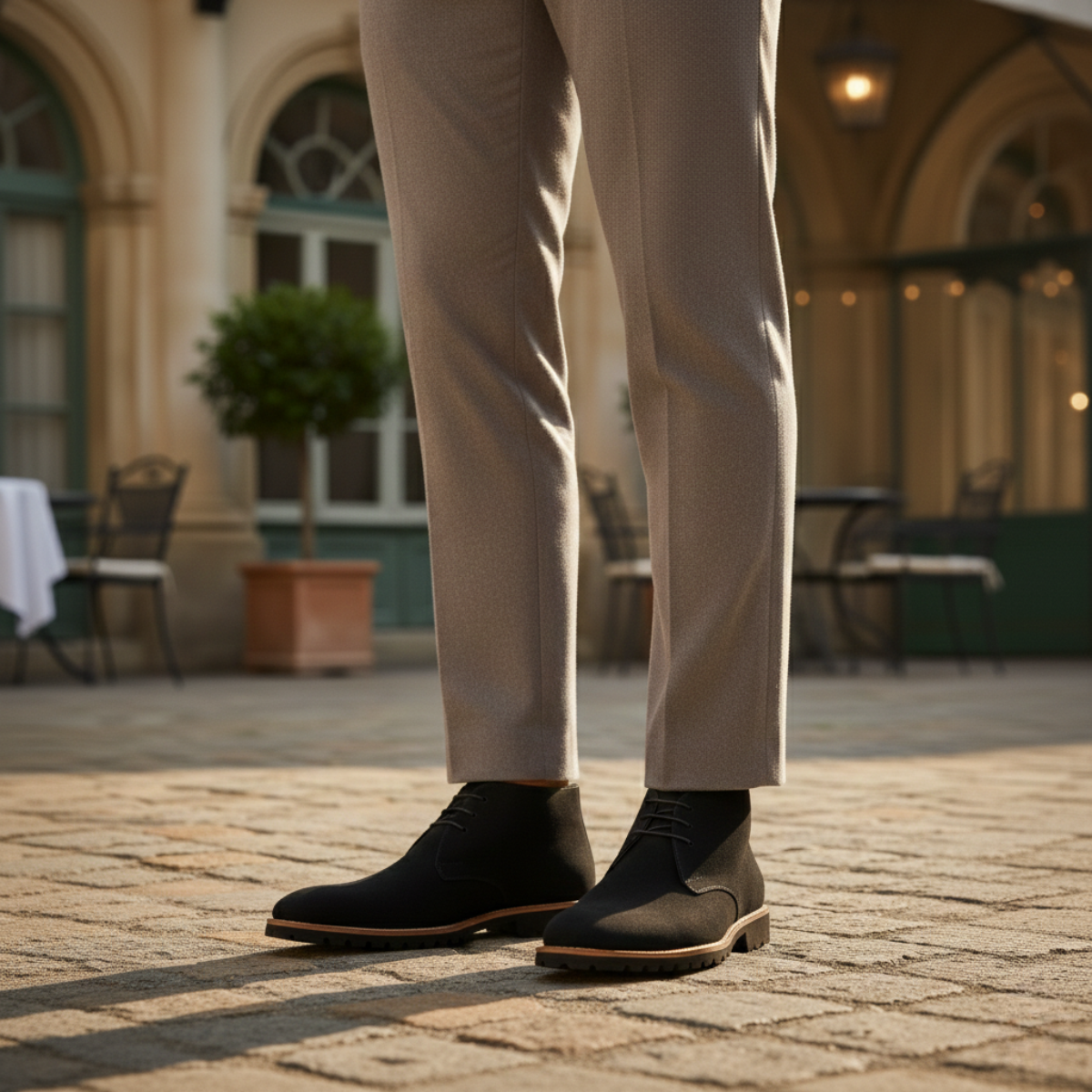 The Remington Men’s Casual Suede Chukka Dress Boots with Rubber Sole