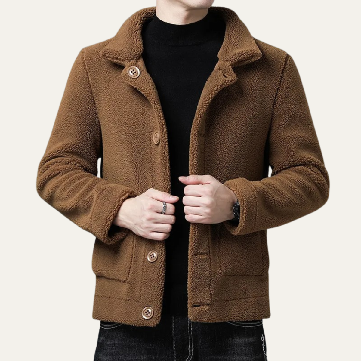 The Brecon Men’s Warm Winter Fleece Jacket with Pockets