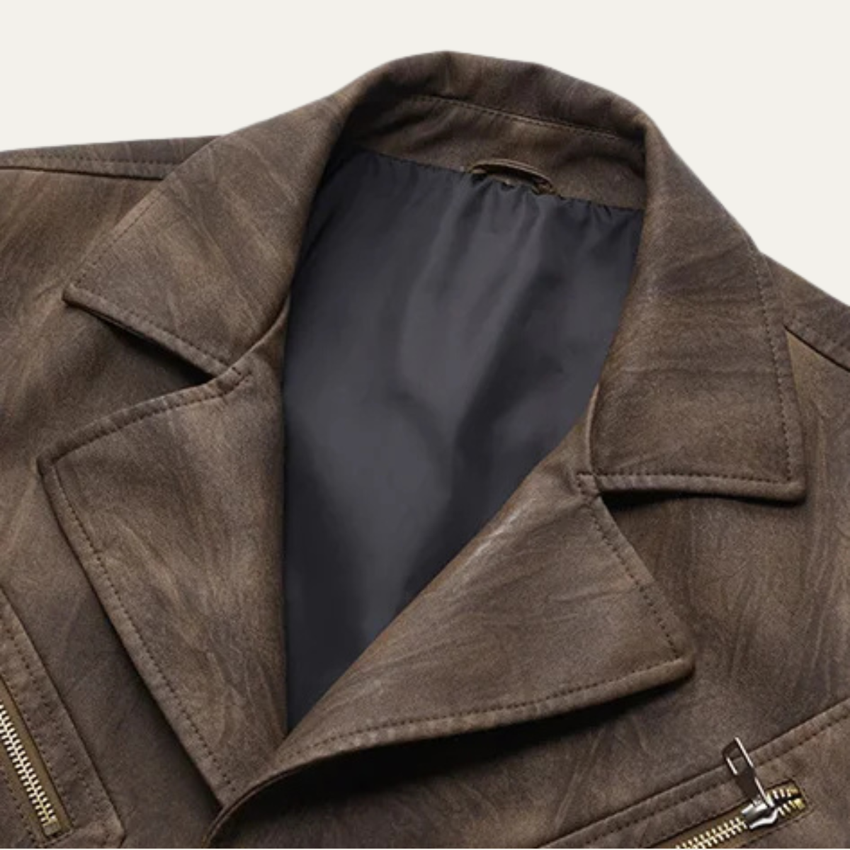 The Minturno Men’s Leather Single Breasted Vintage Jacket