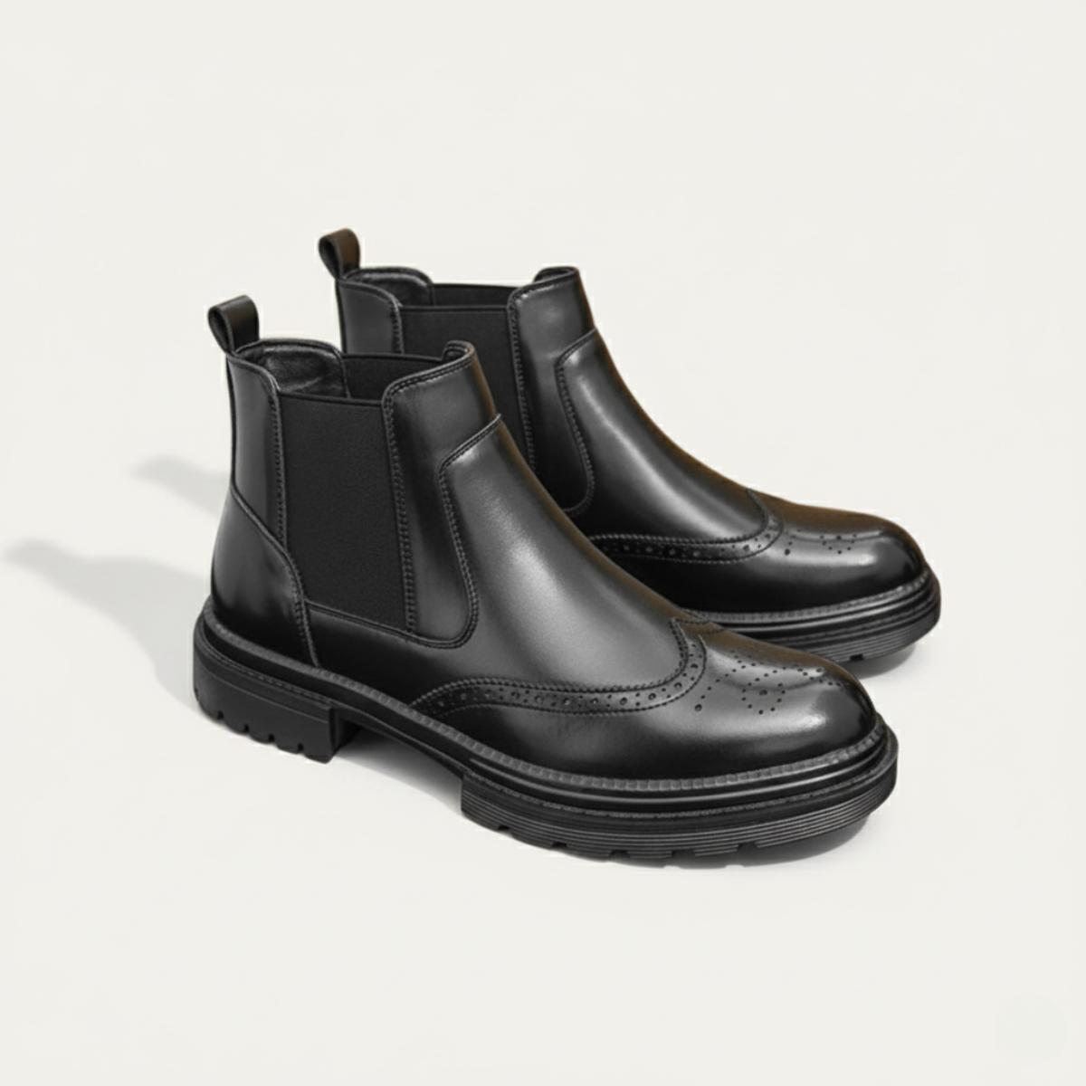 The Eastbourne Men's Smart Brogue Leather Chelsea Boots