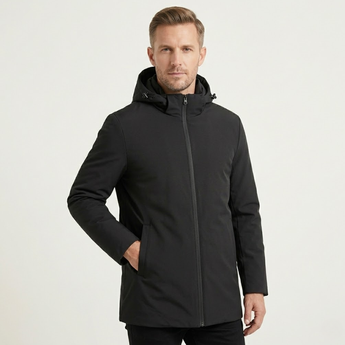 The Montclair Men’s Modern Fit Warm Hooded Jacket