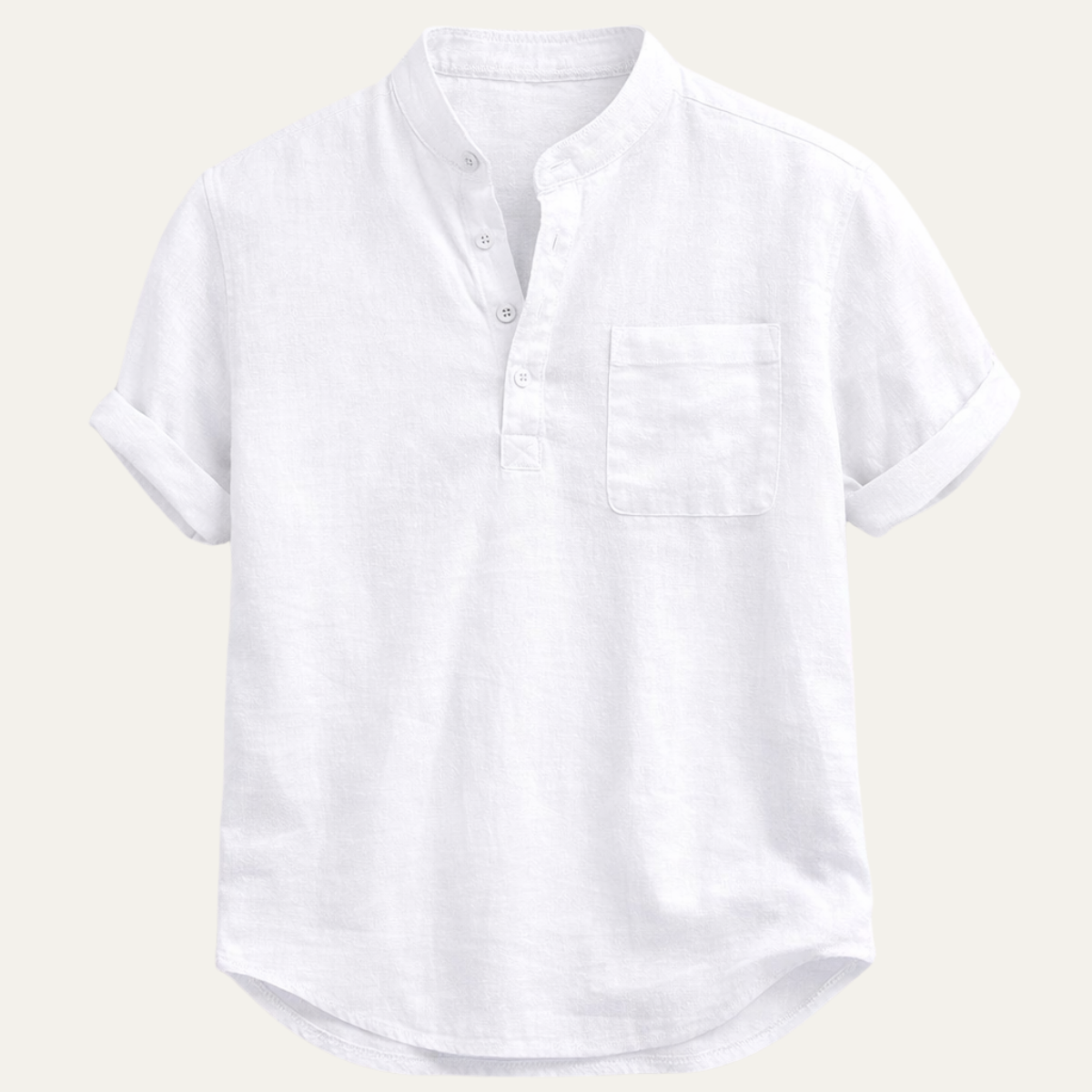 The Roma Men’s Casual Henley Linen Shirt