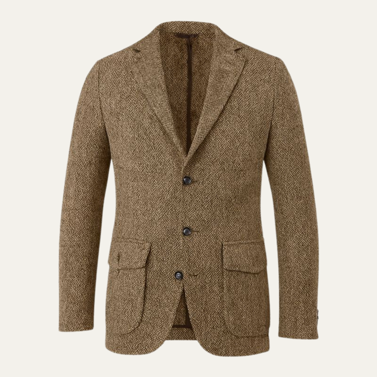 The Soveria Men’s Single Breasted Wool Herringbone Tweed Blazer