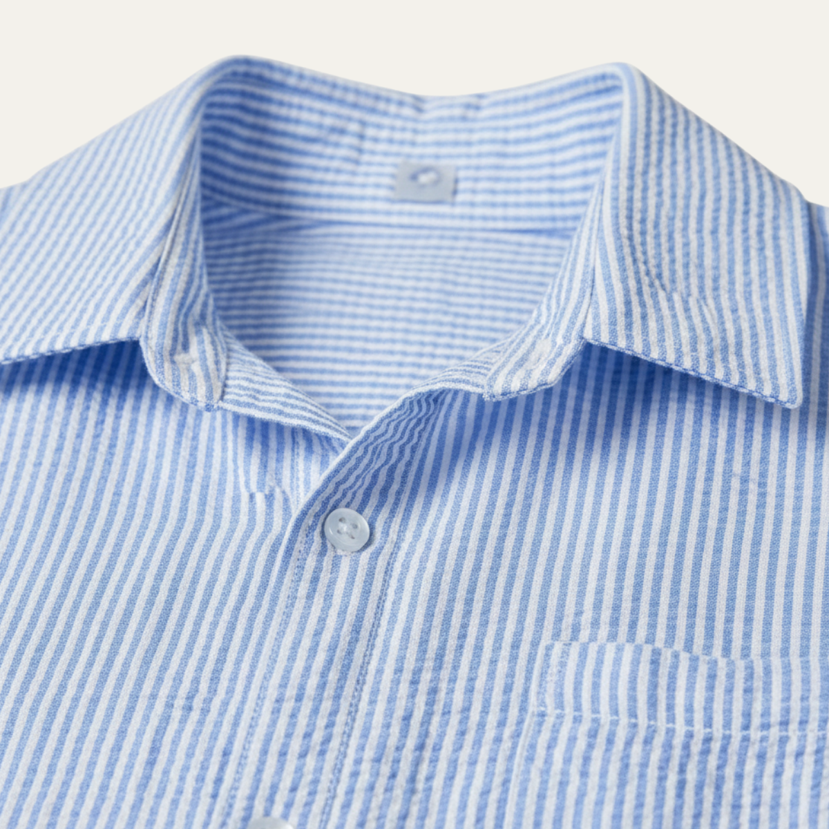The Maplecrest Park Men’s Lightweight Blue Striped Linen Button Up Shirt