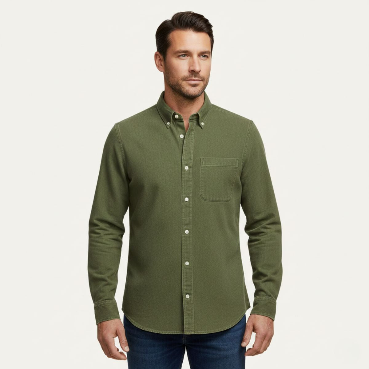 The Boston Casual Denim Shirt for Men