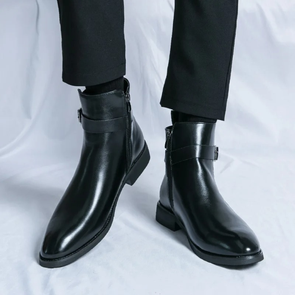 The Franciacorta Men’s Leather Ankle Boots with Side Zip & Non Slip Sole