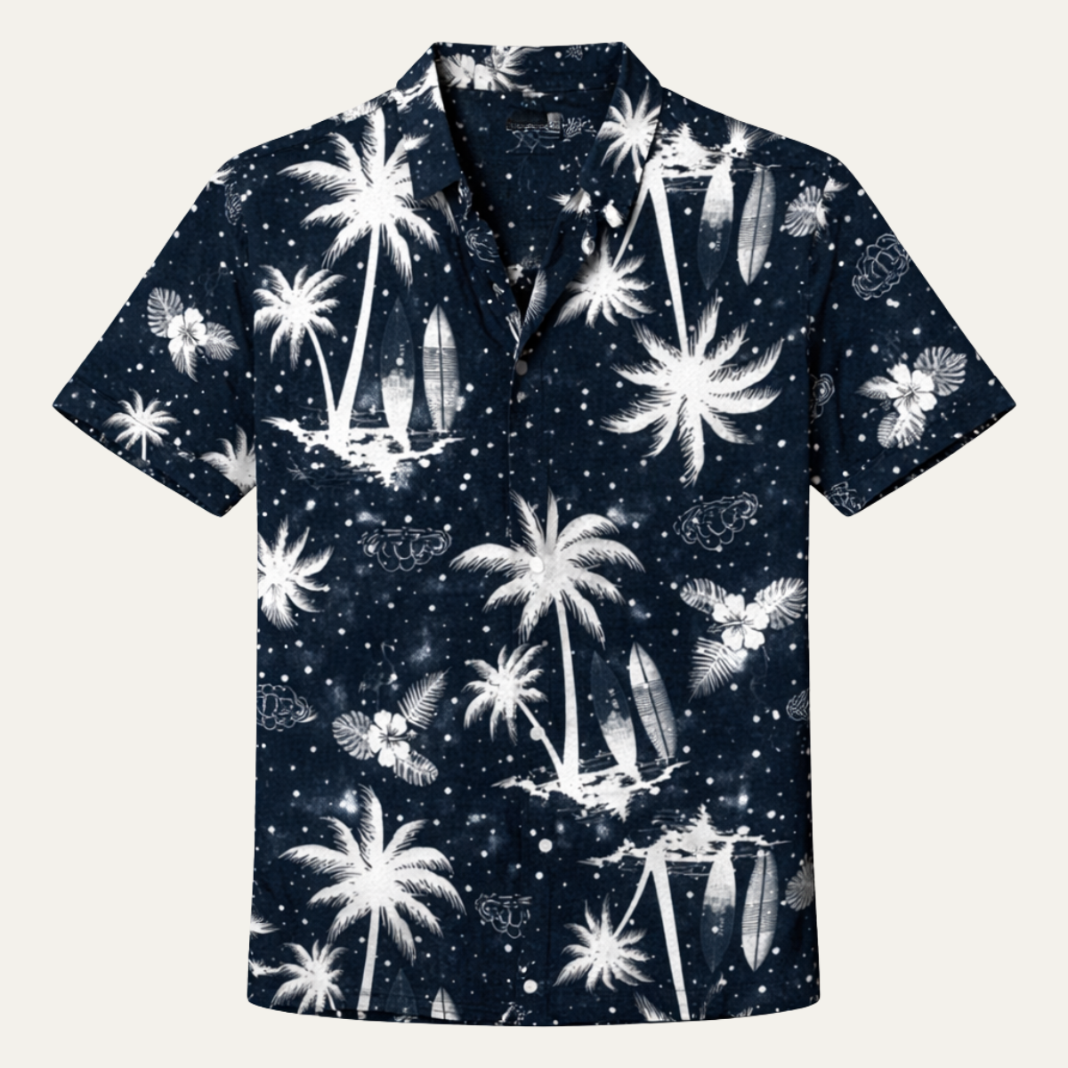 The Cedarforest Men’s Casual Tropical Coconut Print Hawaiian Beach Shirt