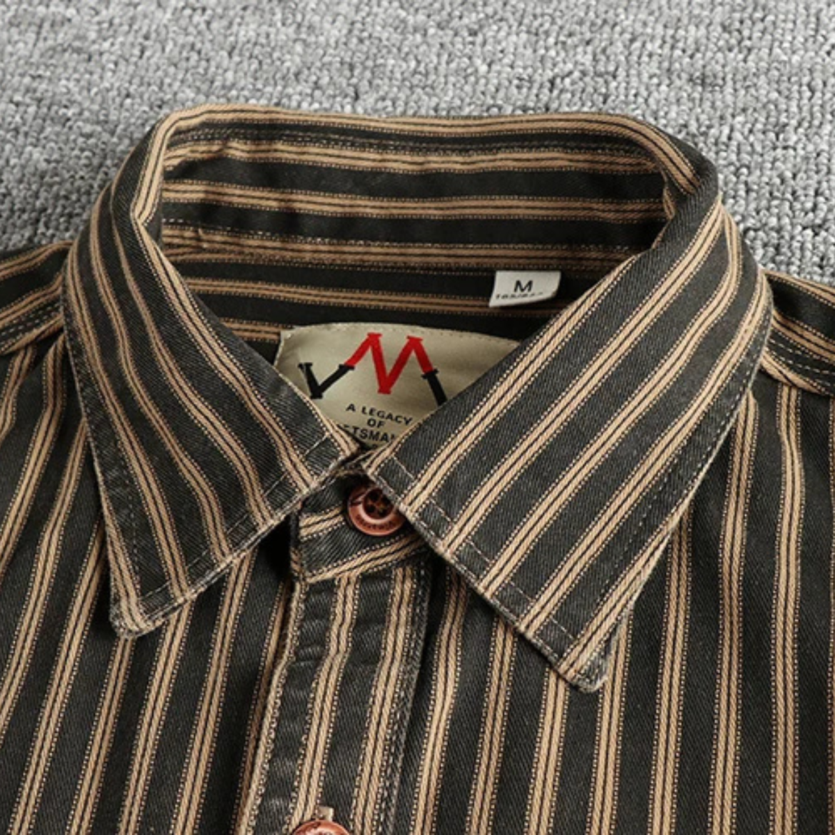 The Stratford Hill Men’s Retro Casual Button Up Striped Shirt
