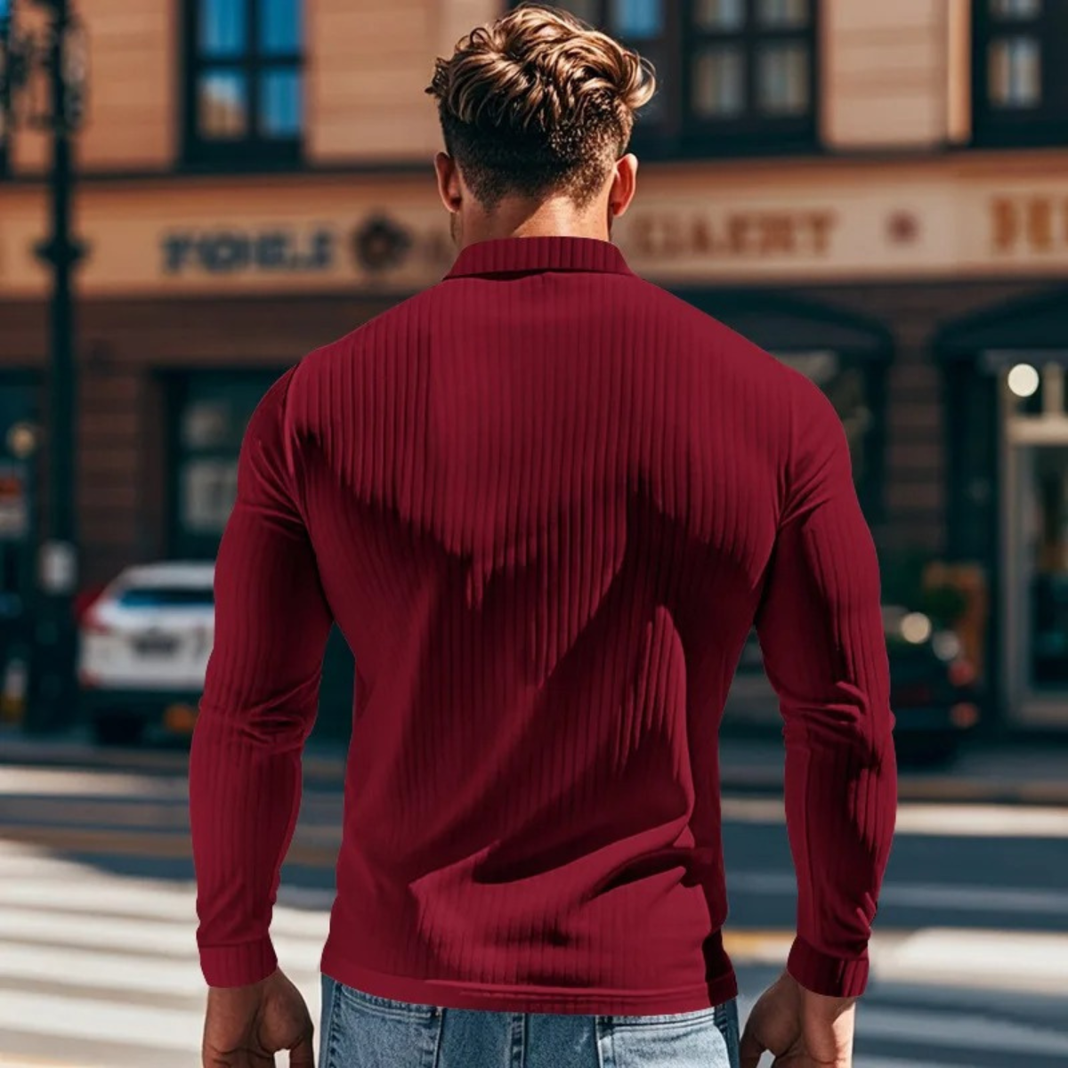 The Sorrento Men’s Ribbed Knitted Polo Shirt