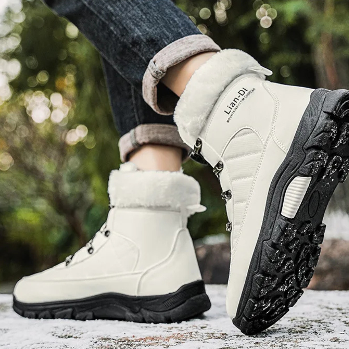 The Tarquinia Men’s Winter Warm Fur Lined High Top Anti Slip Snow Boots