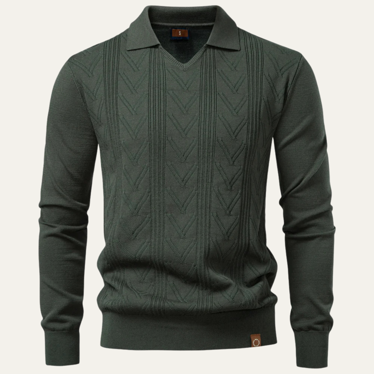 The Pembroke Men's Slim Fit V Neck Polo Knitted Sweater