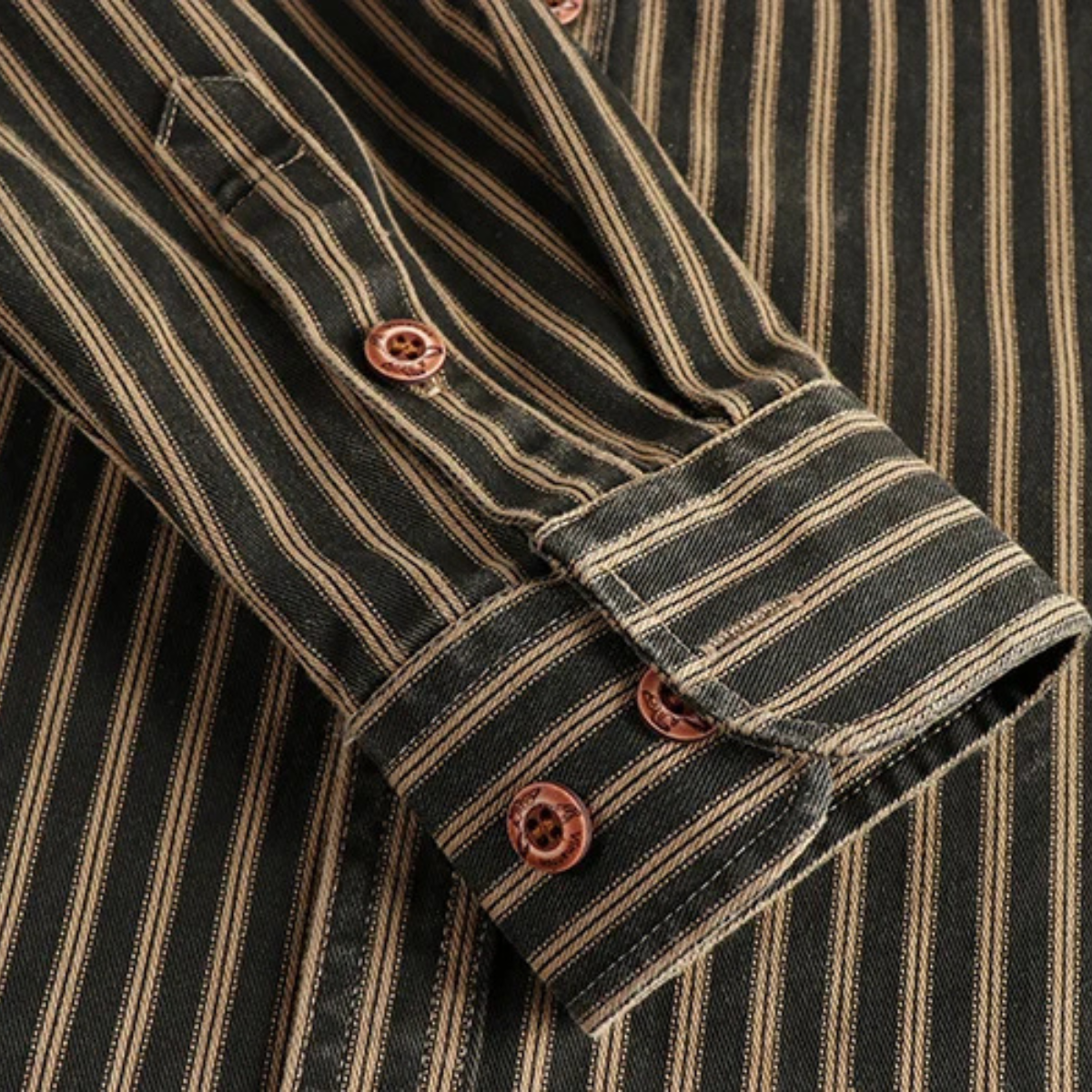 The Stratford Hill Men’s Retro Casual Button Up Striped Shirt