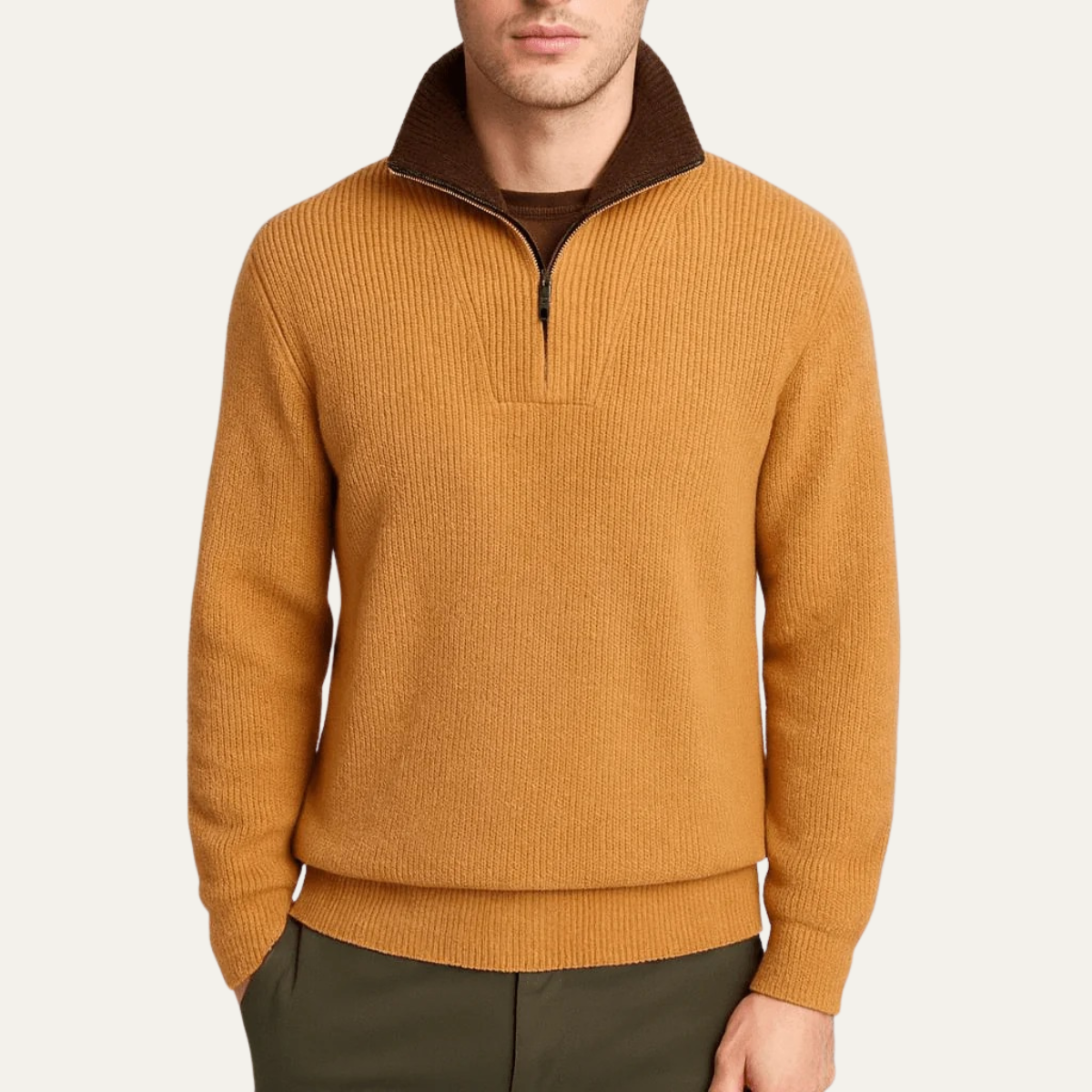 The Wendover Men's Quarter Zip Knitted Sweater