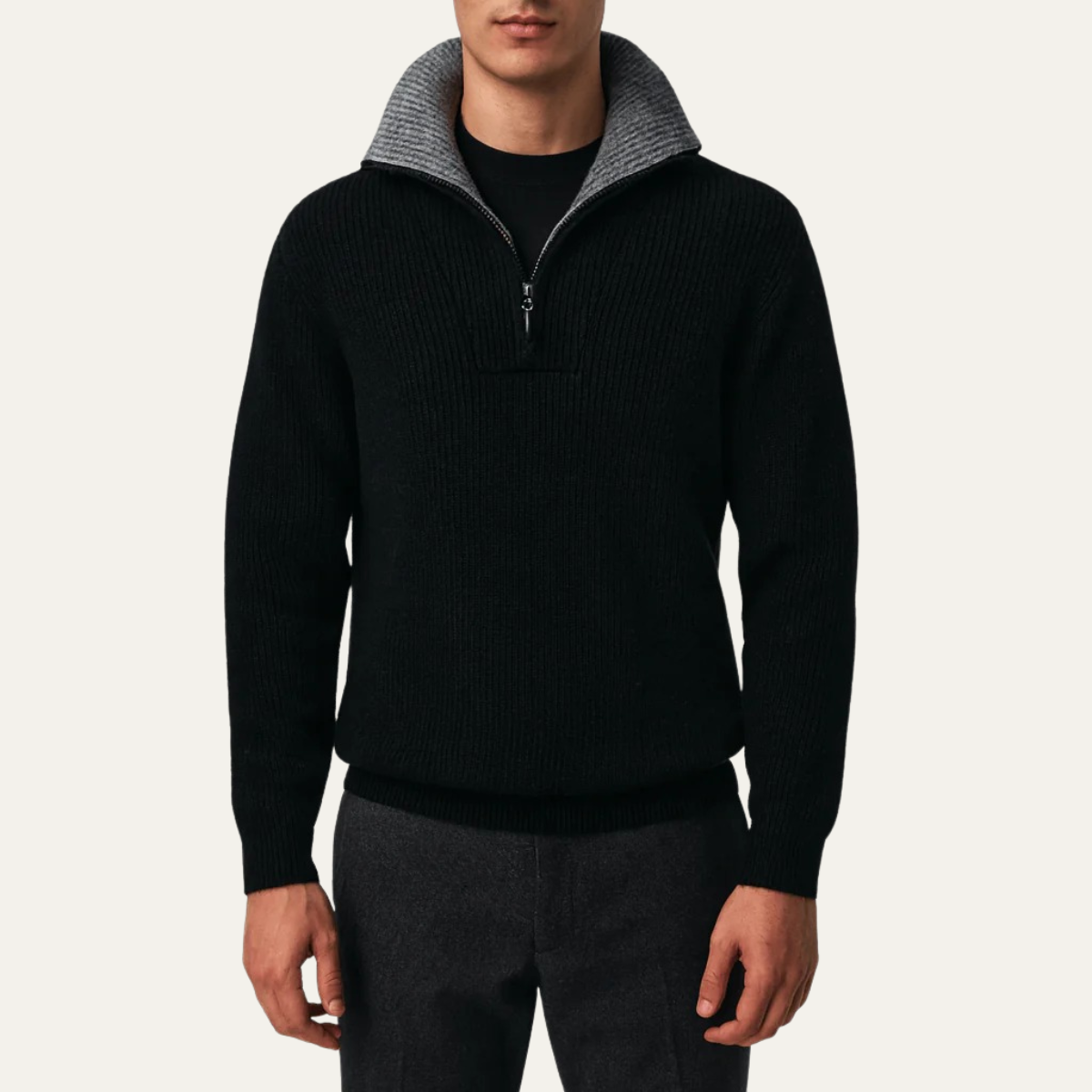 The Wendover Men's Quarter Zip Knitted Sweater