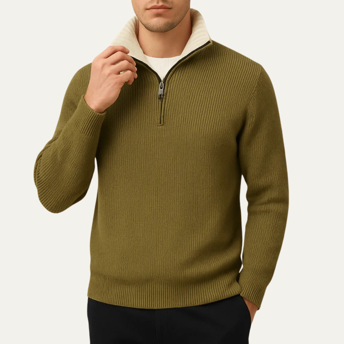 The Wendover Men's Quarter Zip Knitted Sweater