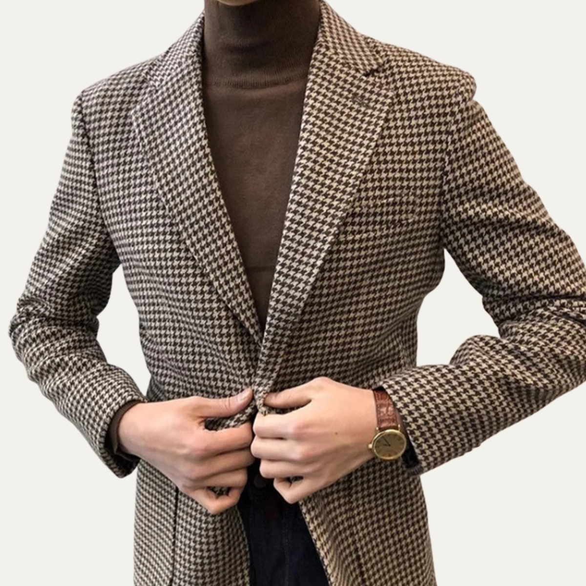 The Lezzeno Men’s Casual Retro Tweed Wool Blazer Jacket