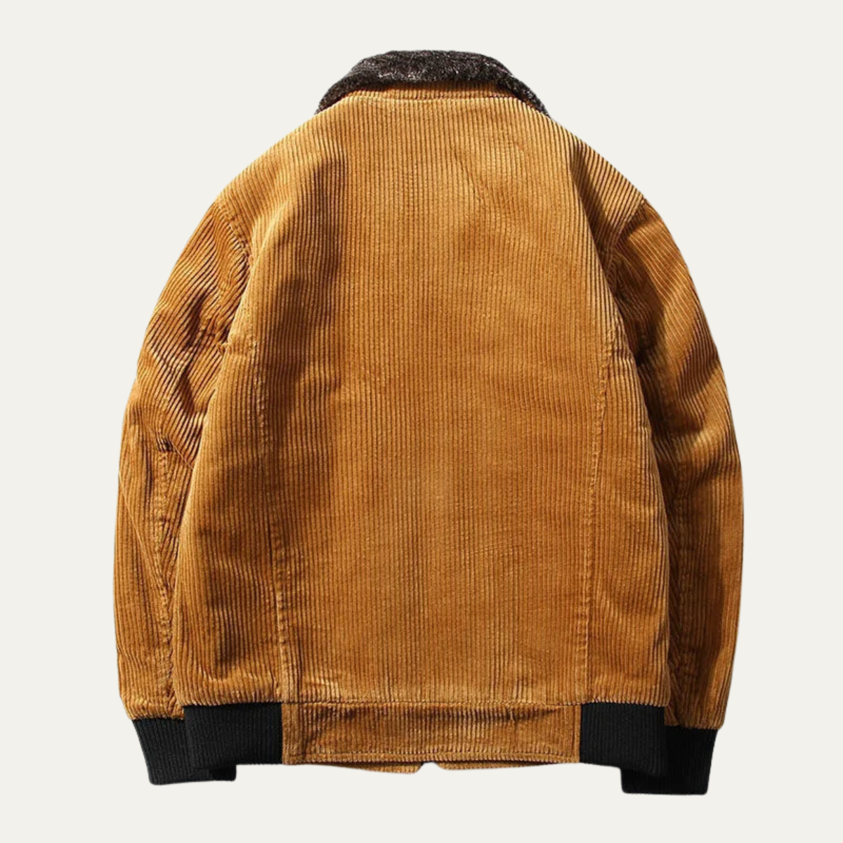 The Alassio Men’s Corduroy Jacket – Fleece Lined Winter Zip Up Coat with Fur Collar