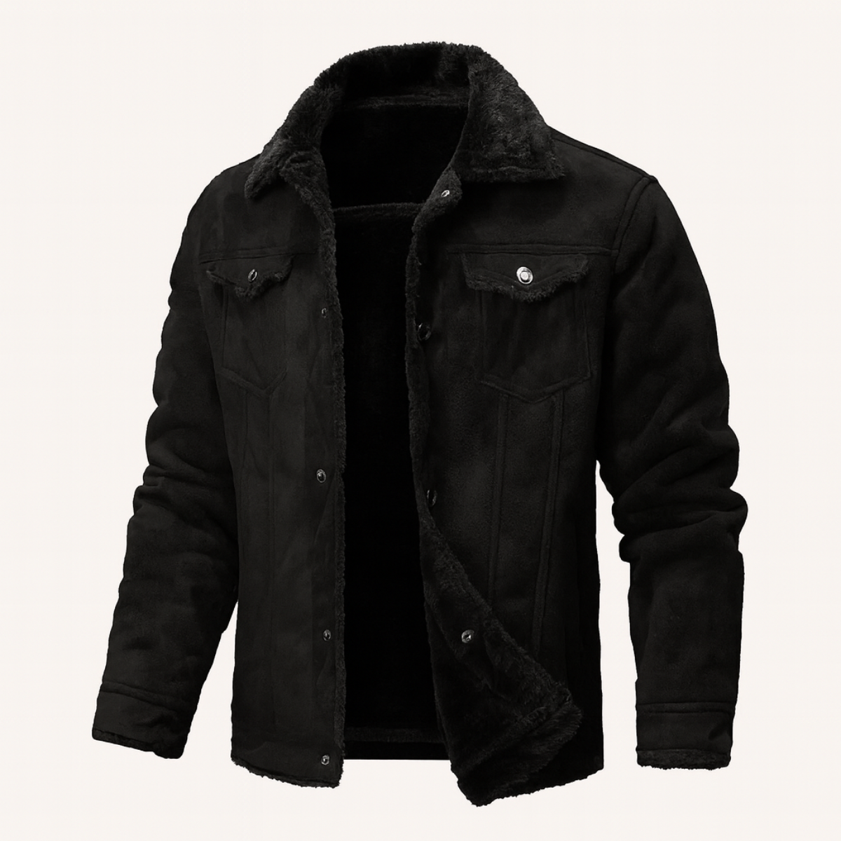 The Quebec Fleece Lined Suede Leather Jacket for Men