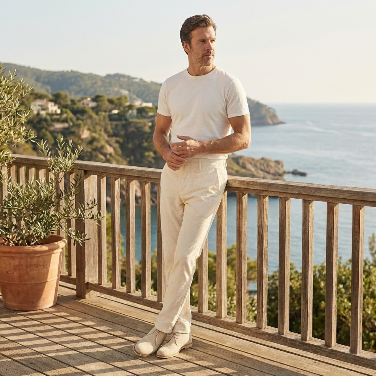 The Crestwood Lane Men’s Elastic Waist Corduroy Casual Pants