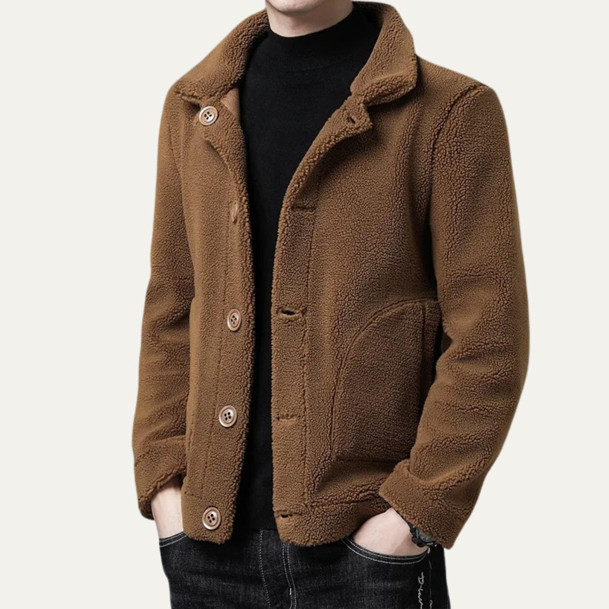 The Brecon Men’s Warm Winter Fleece Jacket with Pockets