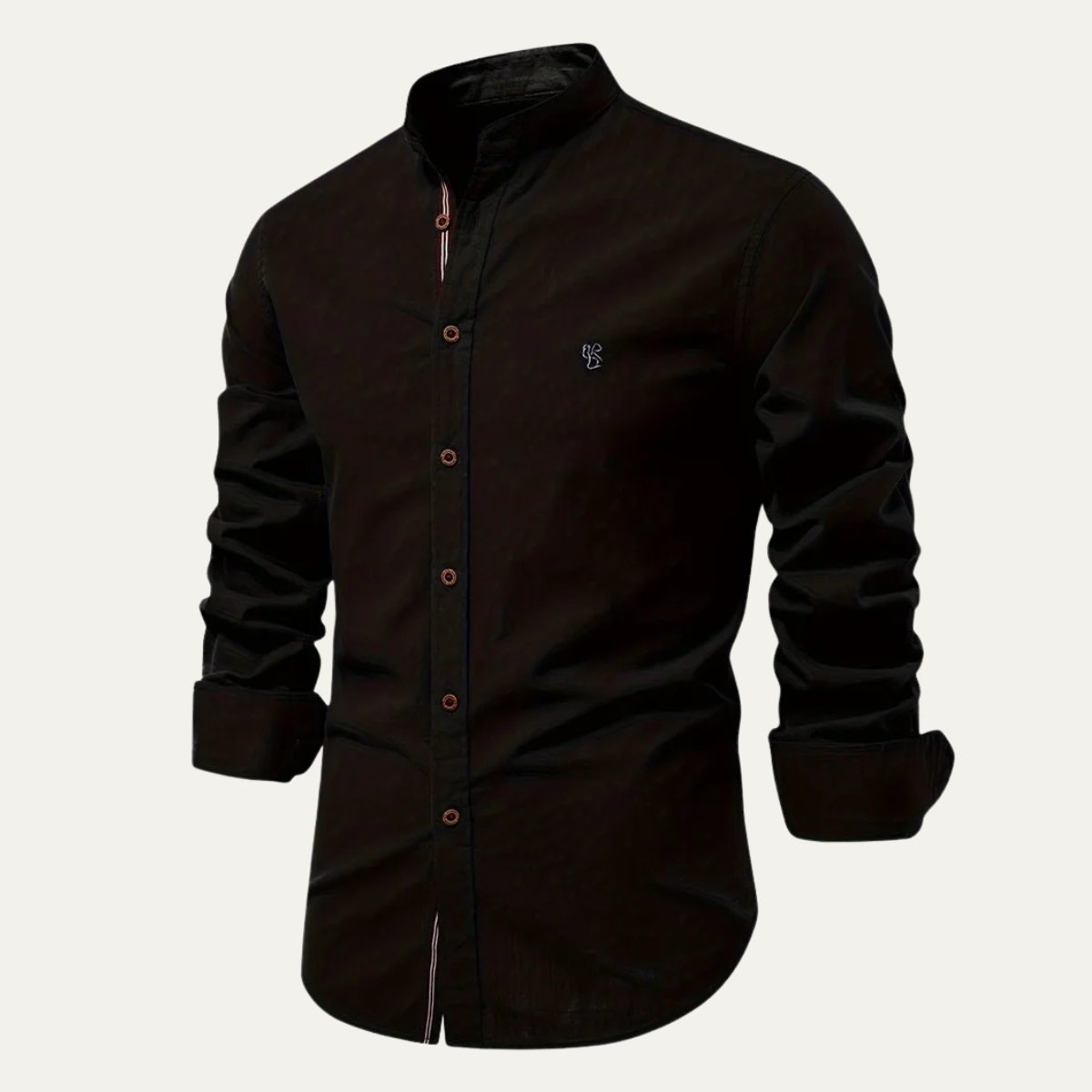 The Brookline Men’s Casual Slim Fit Stand Collar Cotton Shirt