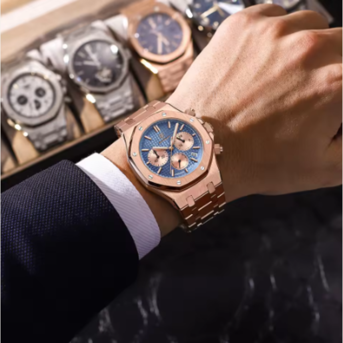 The Ashbury Men’s Watch – Stainless Steel Quartz Wristwatch with Luminous Dial