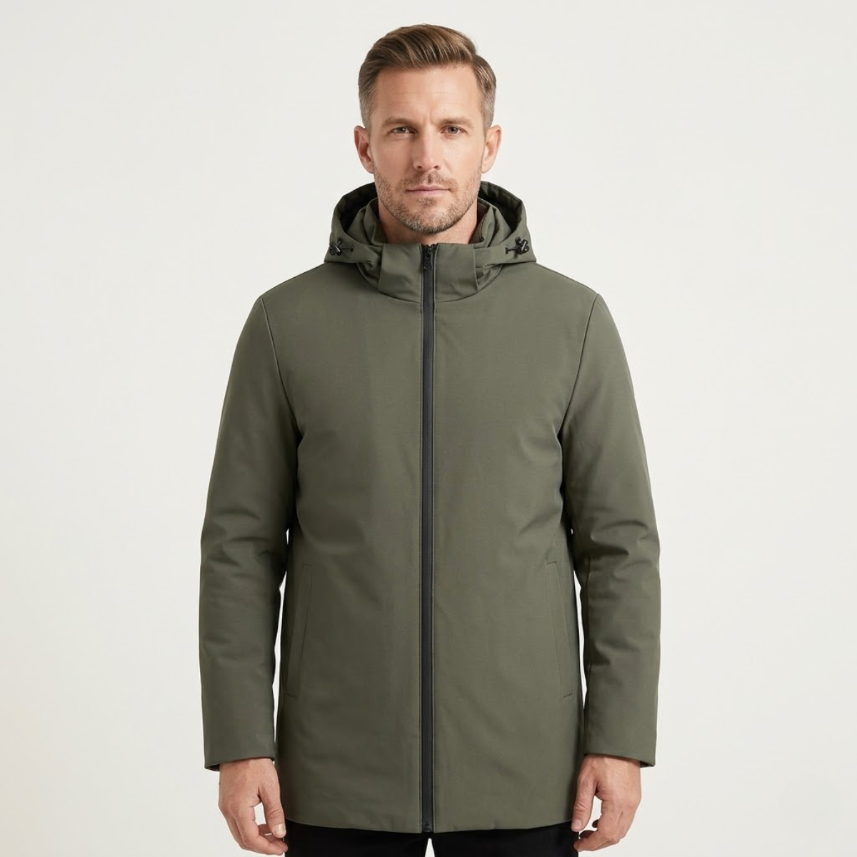 The Montclair Men’s Modern Fit Warm Hooded Jacket