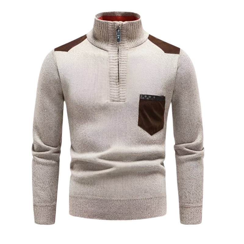 The Garrick Patchwork Half-Zip Jumper-The British Gentlemen