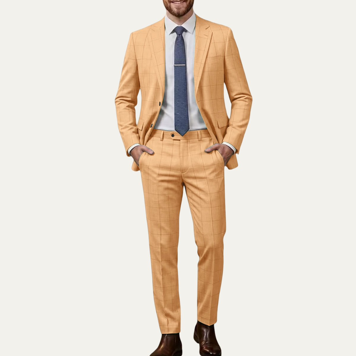 The Glendale Men’s Modern Plaid Tuxedo Set