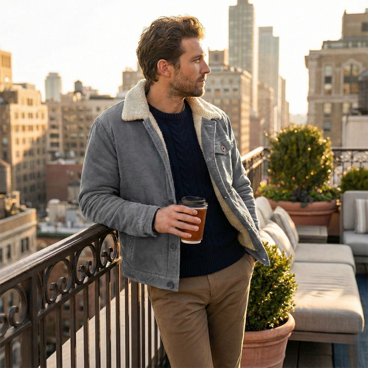 The Eversley Men's Corduroy Warm Winter Jacket