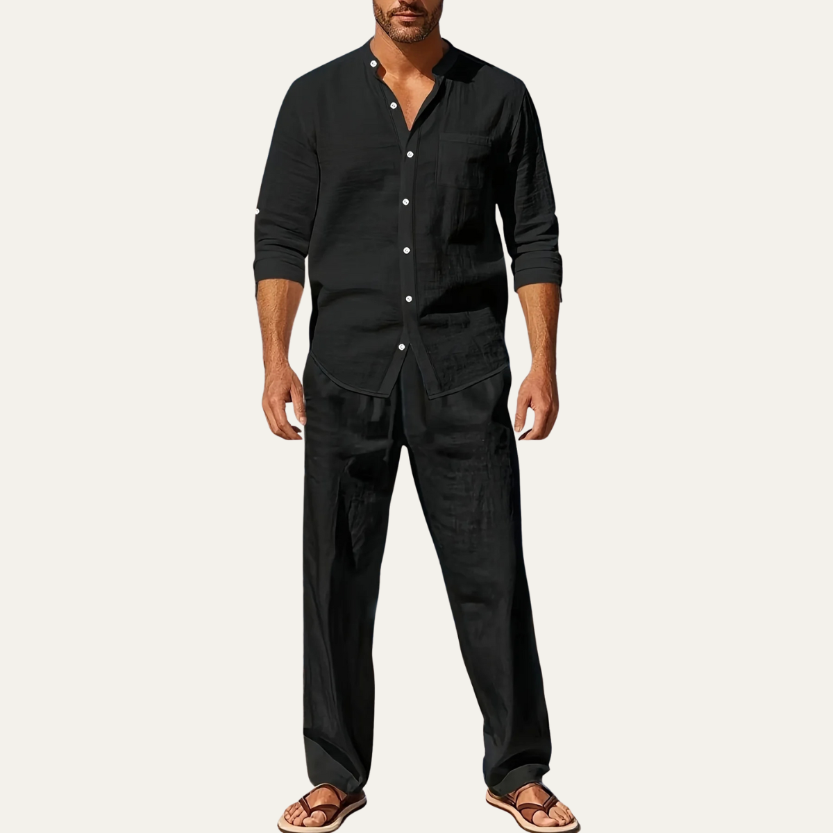 The Asolo Men’s Casual Shirt and Pants Outfit – Summer Linen Set