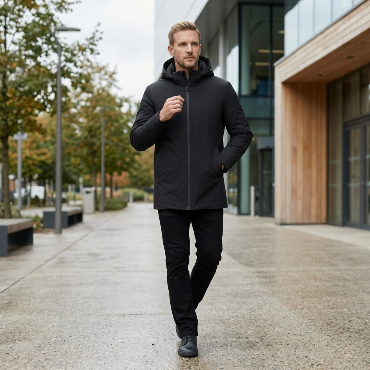 The Montclair Men’s Modern Fit Warm Hooded Jacket