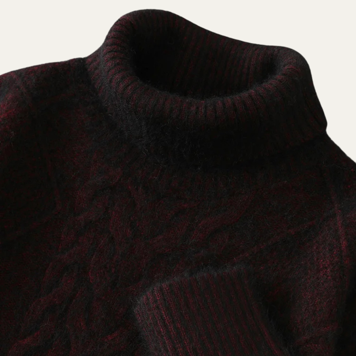 The Denbighshire Men's Cable Knit Turtleneck Sweater