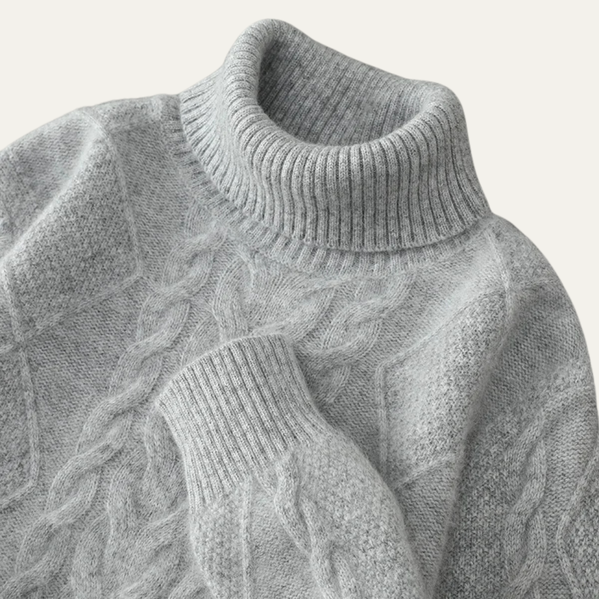 The Denbighshire Men's Cable Knit Turtleneck Sweater