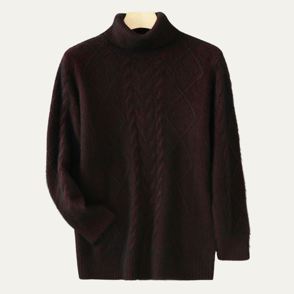 The Denbighshire Men's Cable Knit Turtleneck Sweater