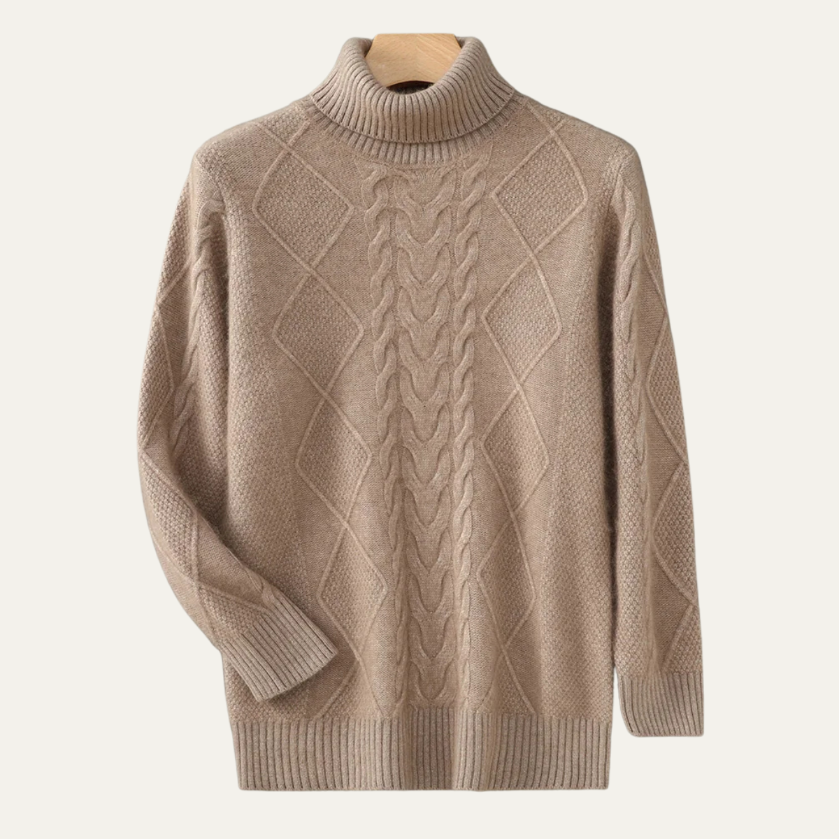 The Denbighshire Men's Cable Knit Turtleneck Sweater